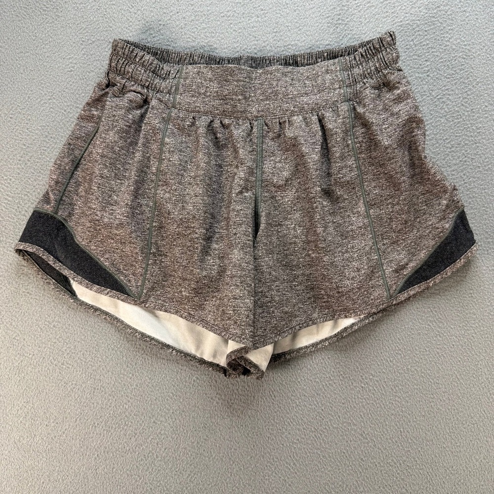 Lululemon Tracker Short V 4" Athletic Running Shorts Size 9 Heathered Black Gray